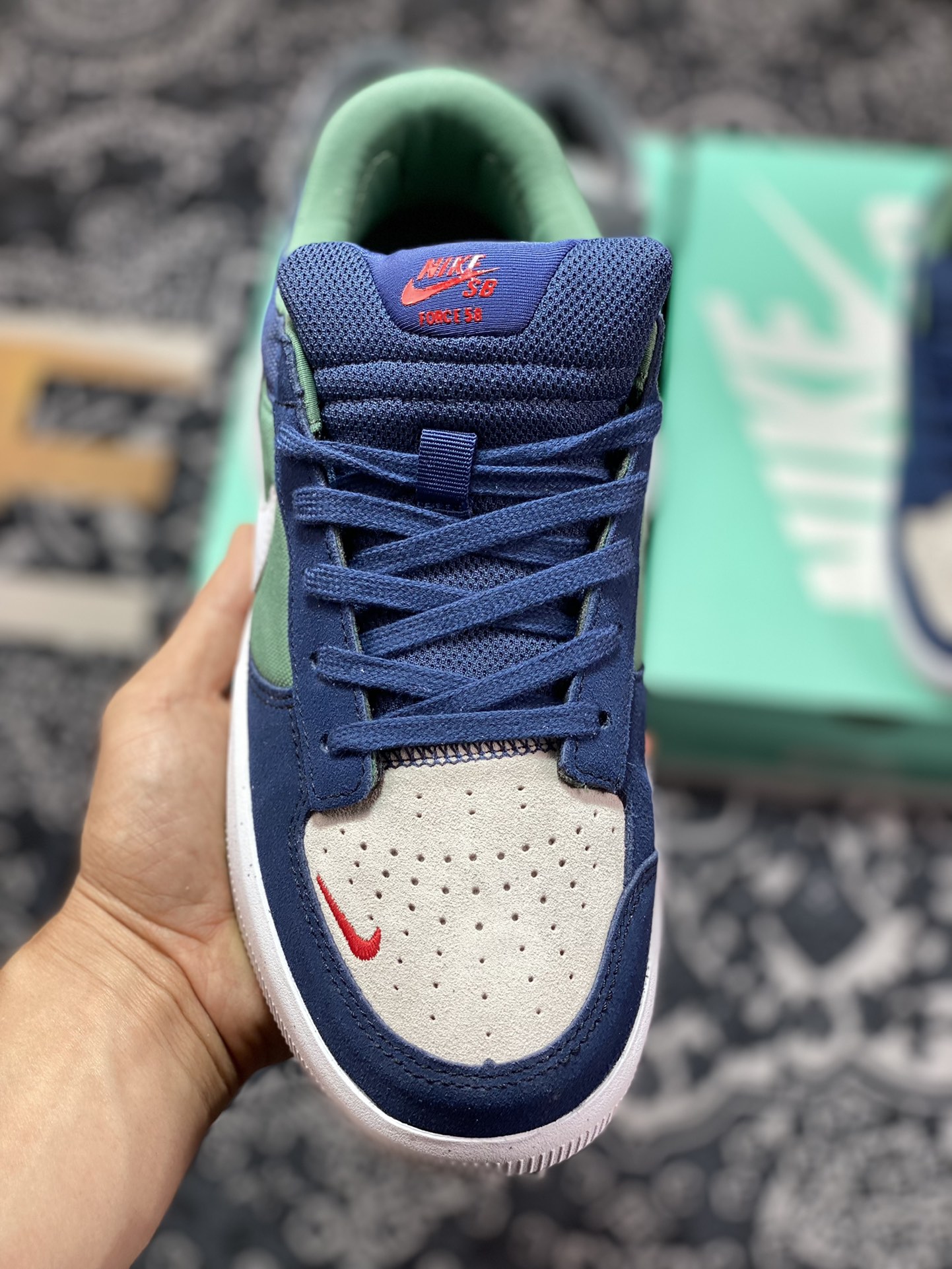 140 Nike SB Forcce 58 白蓝绿 复古休闲男女板鞋 CZ2959-003