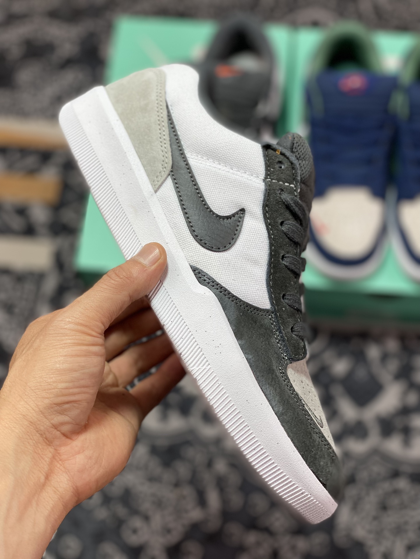 Nike SB Forcce 58 gray, white and black retro casual men's and women's shoes DV5477-001