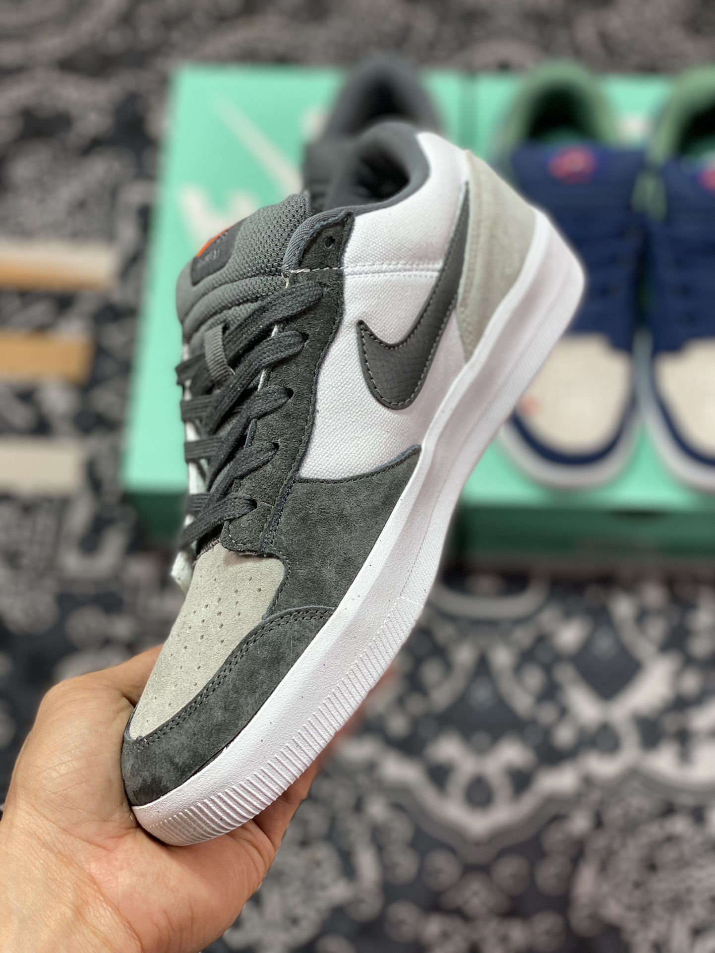 Nike SB Forcce 58 gray, white and black retro casual men's and women's shoes DV5477-001