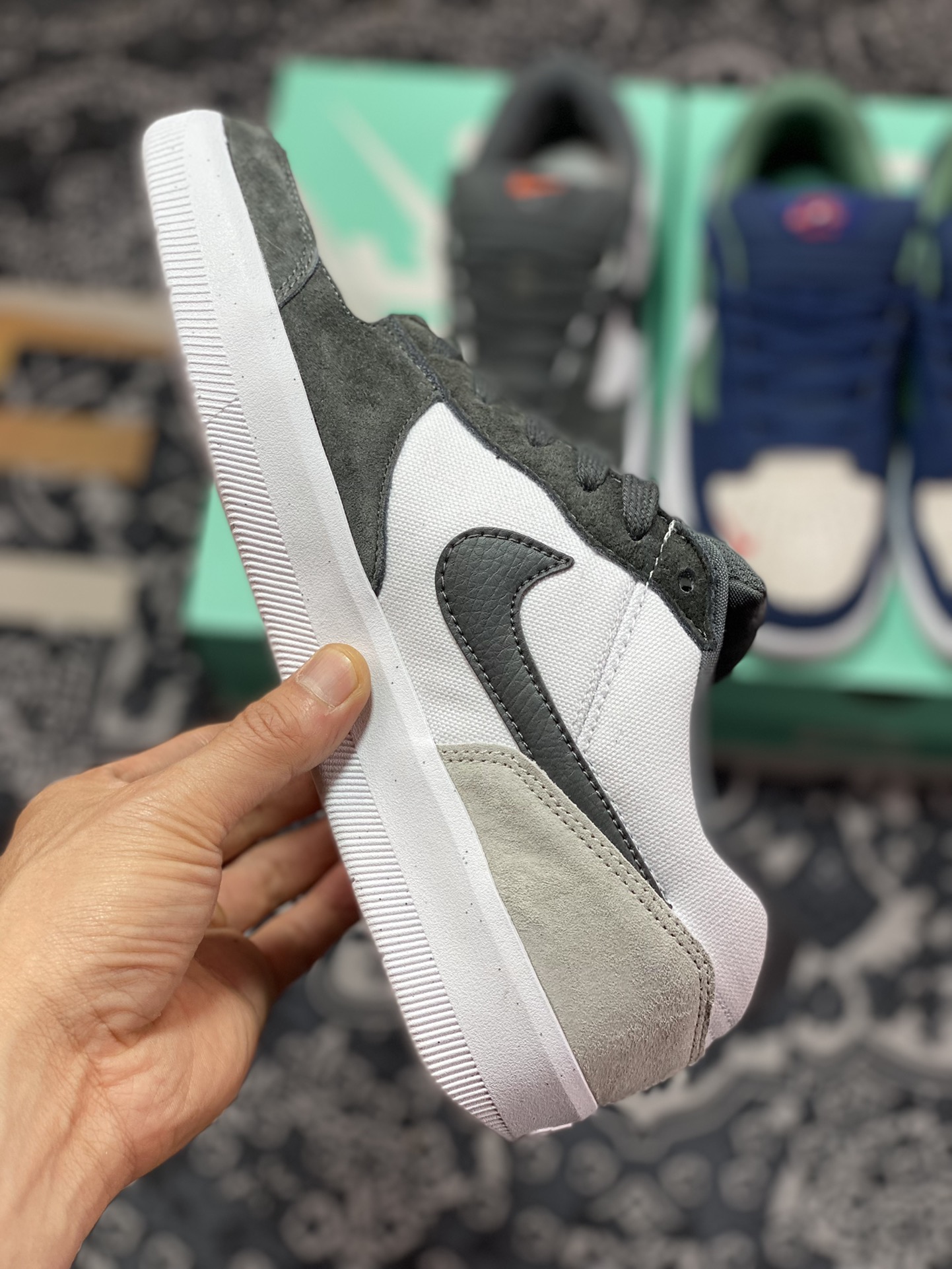 Nike SB Forcce 58 gray, white and black retro casual men's and women's shoes DV5477-001