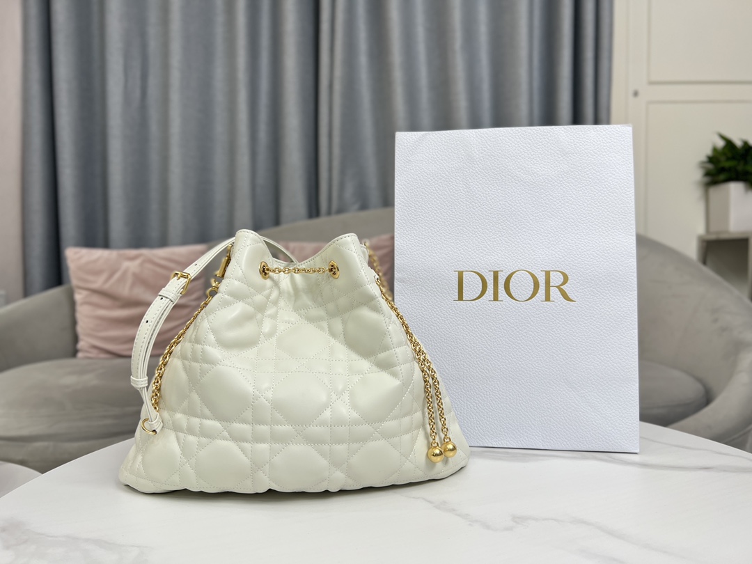 Dior Bags Handbags White Sheepskin Summer Collection Chains