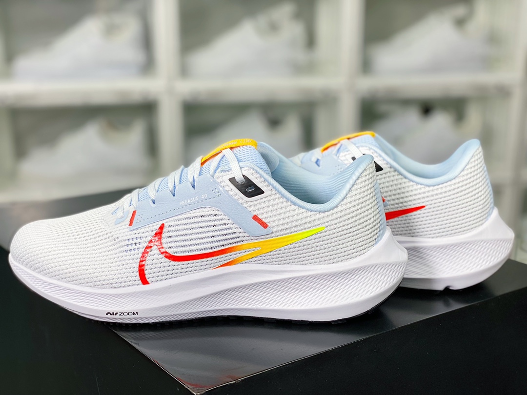200 Wmns Air Zoom Pegasus 40 Wide”White Laser Orange”40 慢跑鞋“网织白浅灰橘黄渐变钩子”DV3854-102