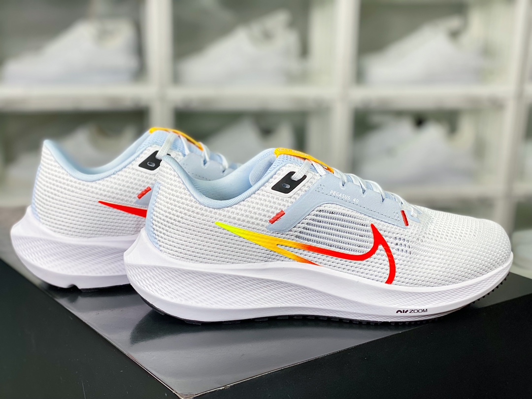 200 Wmns Air Zoom Pegasus 40 Wide”White Laser Orange”40 慢跑鞋“网织白浅灰橘黄渐变钩子”DV3854-102