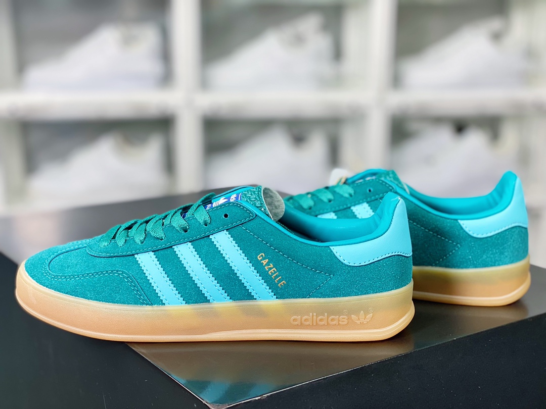 Adidas Gazelle Indoor Trainers low-top shoes ”green and light blue raw rubber sole” IG9979