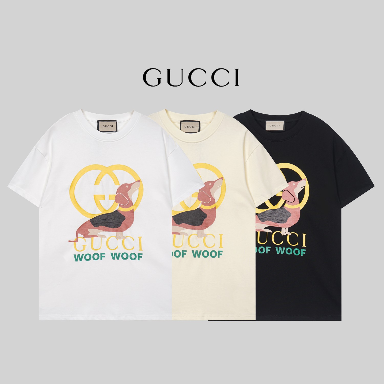G1012 alta calidad doble hilo # GUCCI*Gucci 2023 verano nueva camiseta, tela de algodón puro de doble hilo de 270 gramo…