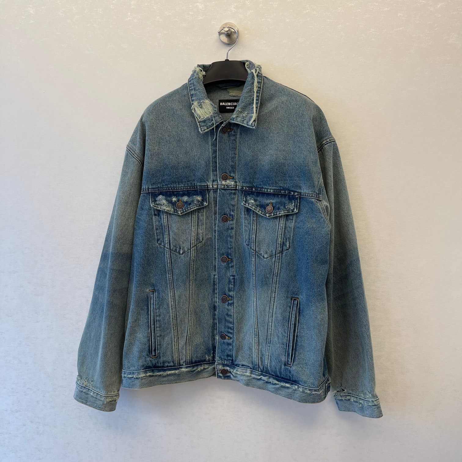 Balenciaga Embroidered Denim Jacket - Distressed Patched Oversize Fit 3 a1683795748159 7077
