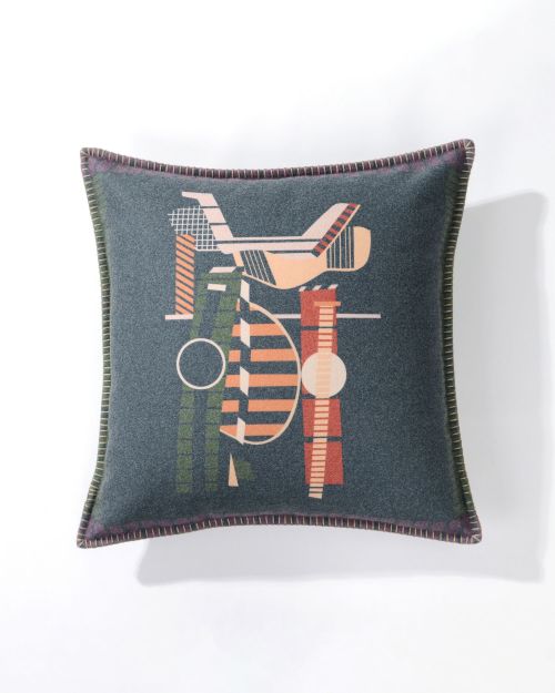 Wool Throw Pillow Cover - Handmade Geometric Decorative Cushion, 45x45cm 1 Wool Throw Pillow Cover - Handmade Geometric Decorative Cushion, 45x45cm