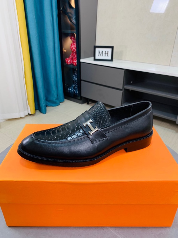 Factory price "HERMES" HERMES business leather shoes, original factory configuration, orig