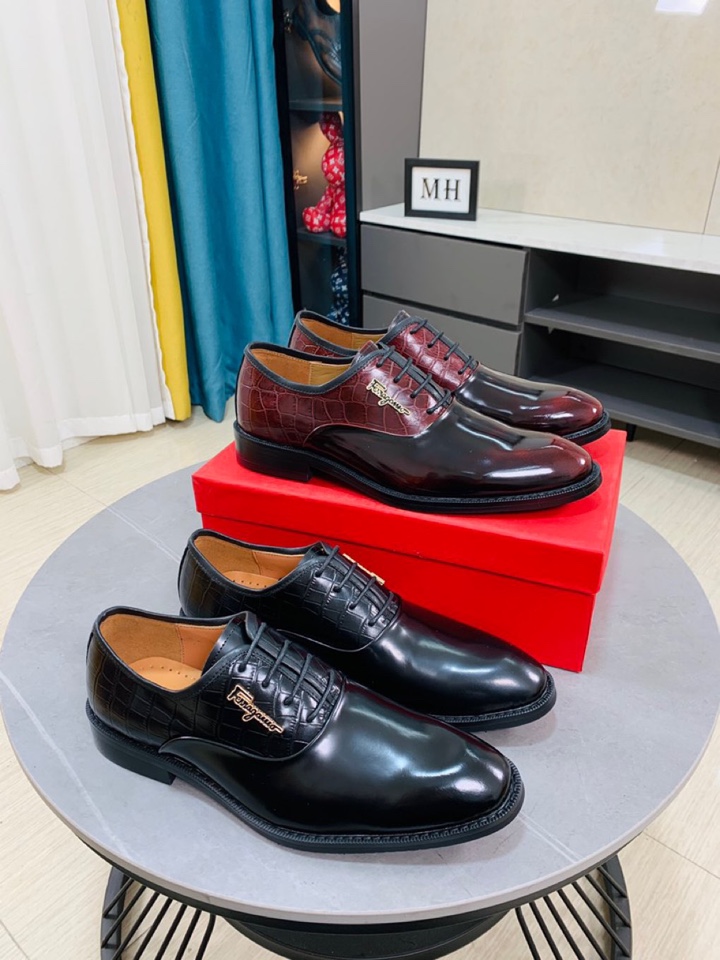 Ex-factory price (Niu Li) [Ferragamoo] Ferragamo's latest men's business leather shoes official webs