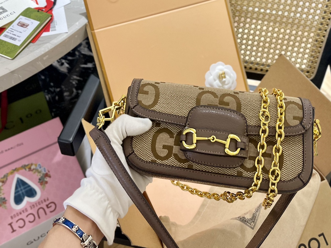 Gucci Torby typu crossbody i na ramię Torby siodłowe Złoto 1955 Bagietka