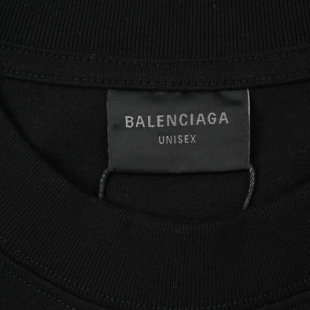 170 Balenciaga巴黎世家背后BB烫钻短袖巴黎经典款