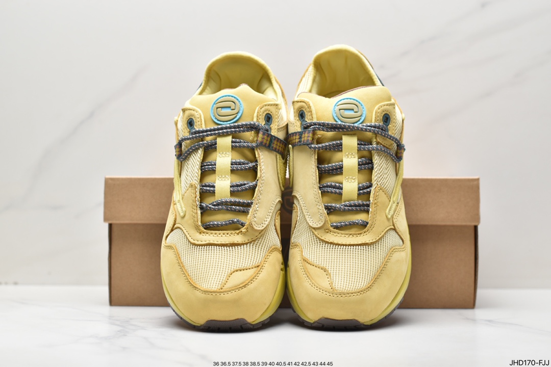 190 Travis Scott x Nike Air Max 1” Wheat/Lemon”改版款低帮慢跑鞋“做旧倒钩” DO9392-200