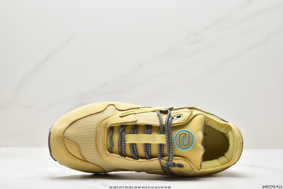 190 Travis Scott x Nike Air Max 1” Wheat/Lemon”改版款低帮慢跑鞋“做旧倒钩” DO9392-200