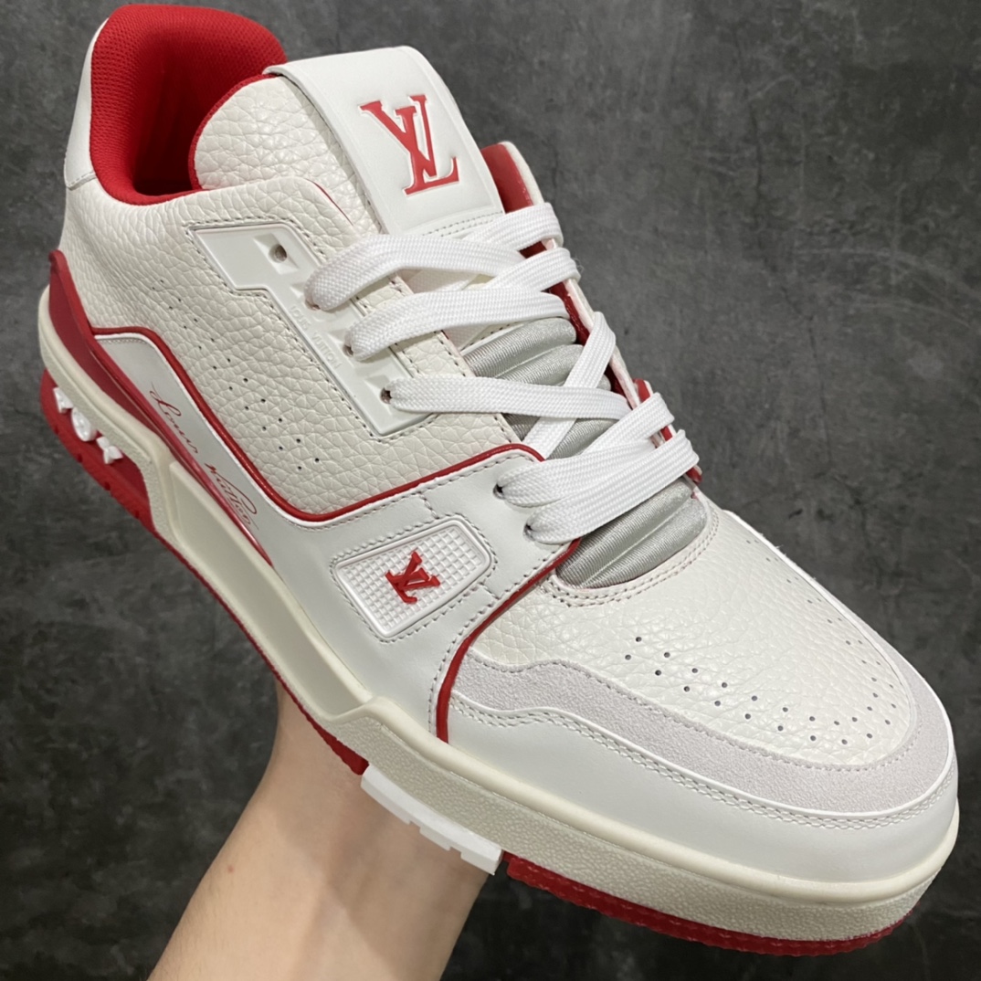 LV Trainer series high-end sports shoes super handsome white and red new