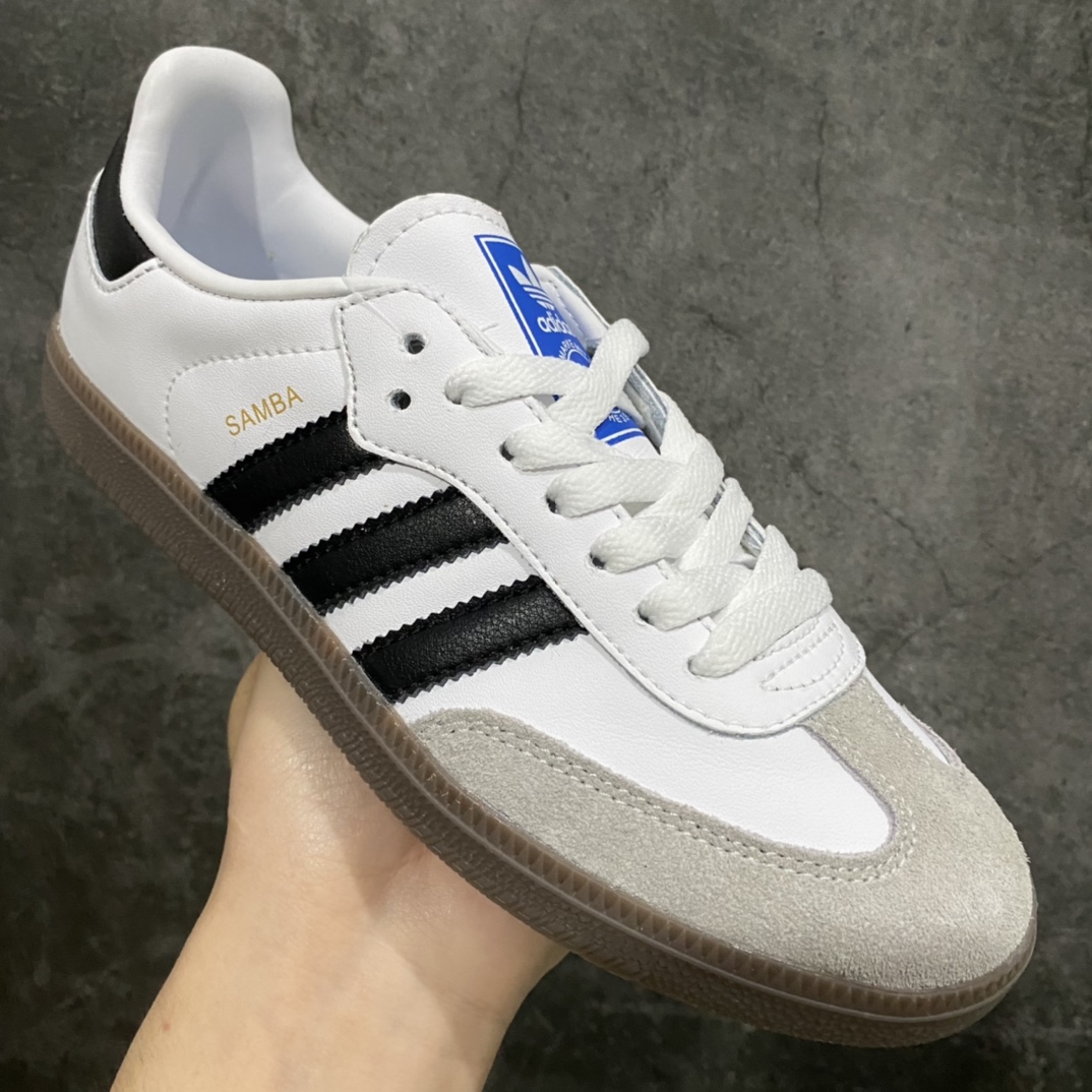 Adidas Samba OG FT Samba black and white gray sneakers heel without steel stamp version B75806