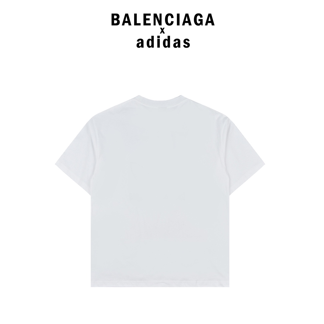 Balenciaga X Adidas 巴黎世家联名三叶草墨绿刺绣短袖T恤