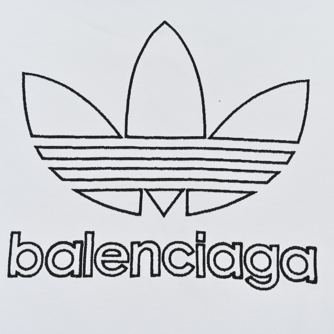 Balenciaga X Adidas 巴黎世家联名三叶草墨绿刺绣短袖T恤