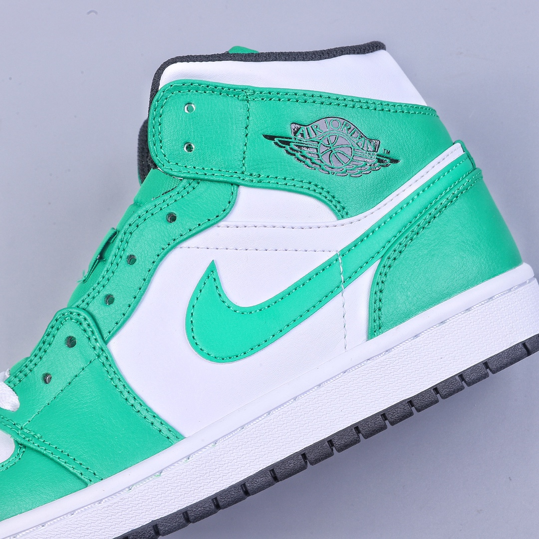 DT Air Jordan 1 MID White Green Mid-cut Cultural Casual Shoes DQ8423-301