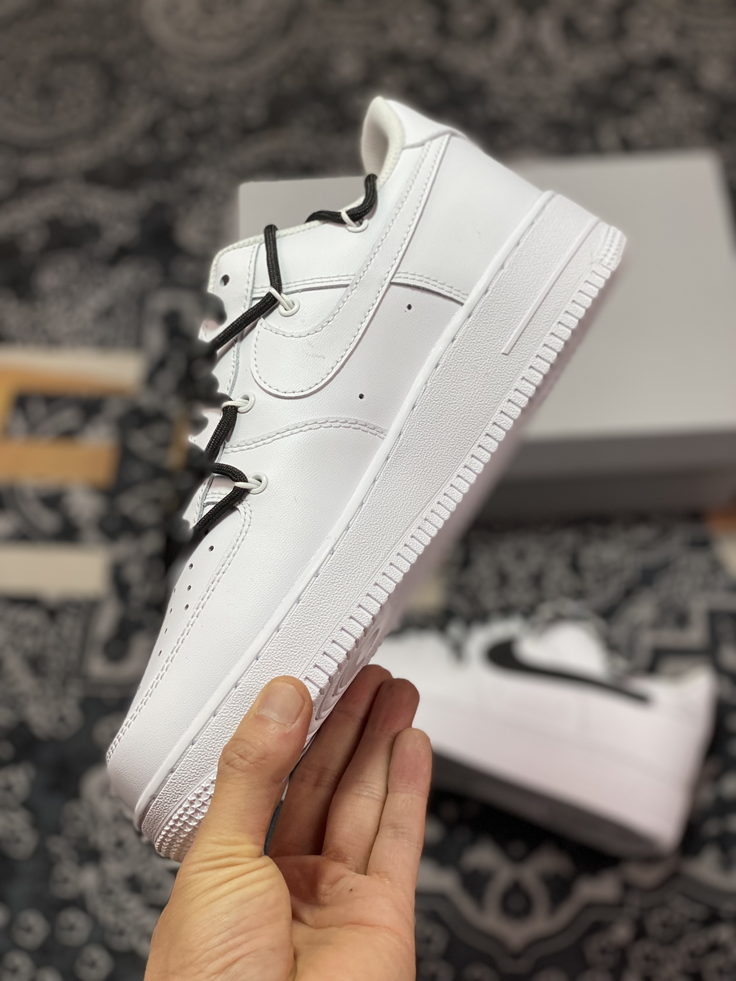 Air Force 1'07 Low Retro SP Air Force One low-top classic sneakers ”OW white and black hook and tie rope” CW2288-111