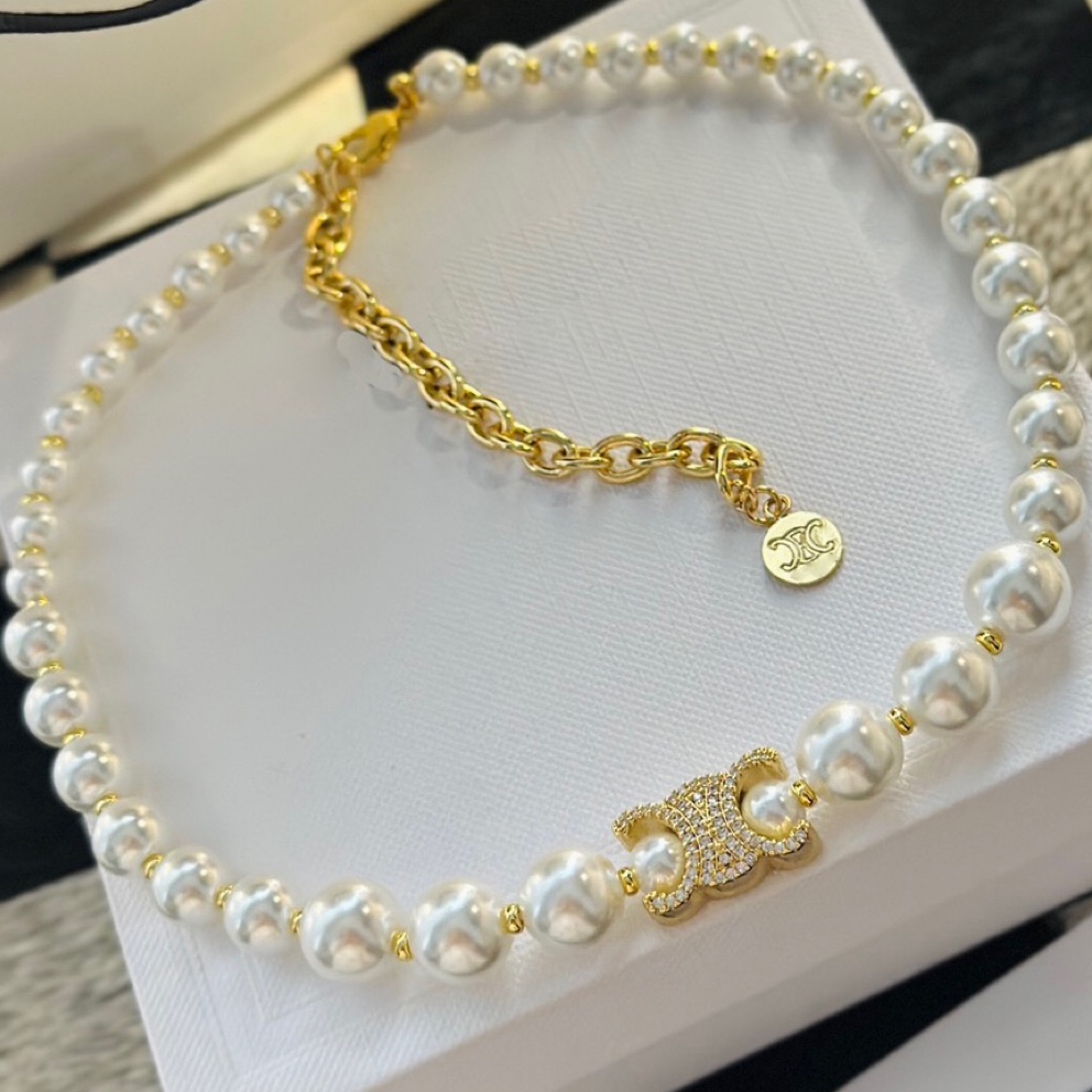 Celine New Necklace-- gold Size: Length 42+8cm 12 i1683787327 5336 6