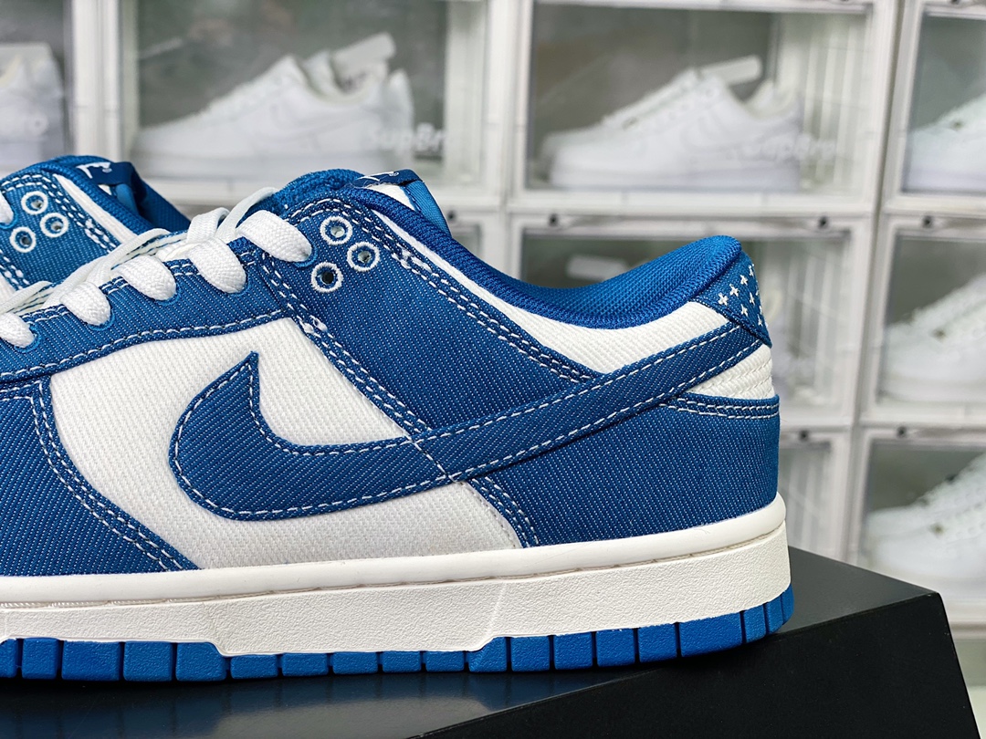 SB Dunk Retro Low ”Industrial Blue Sashiko” Dunk series low-top sneakers ”Denim blue and white sashiko embroidery” DV0834-101