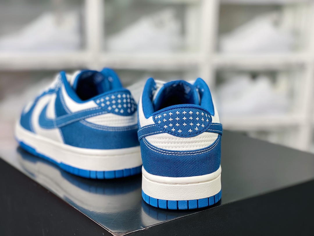 SB Dunk Retro Low ”Industrial Blue Sashiko” Dunk series low-top sneakers ”Denim blue and white sashiko embroidery” DV0834-101