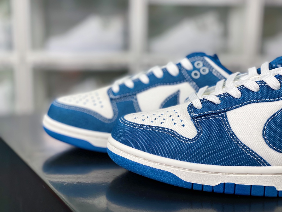 SB Dunk Retro Low ”Industrial Blue Sashiko” Dunk series low-top sneakers ”Denim blue and white sashiko embroidery” DV0834-101