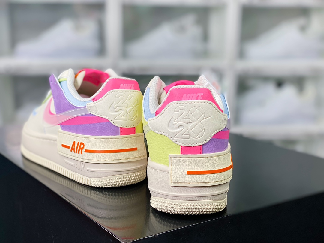 WMNS Air Force 1 Shadow ”Beige Pale Ivory” Air Force One Sneakers ”Splicing Cream Yellow Taro Purple Pink Orange 3M” CU3012-164