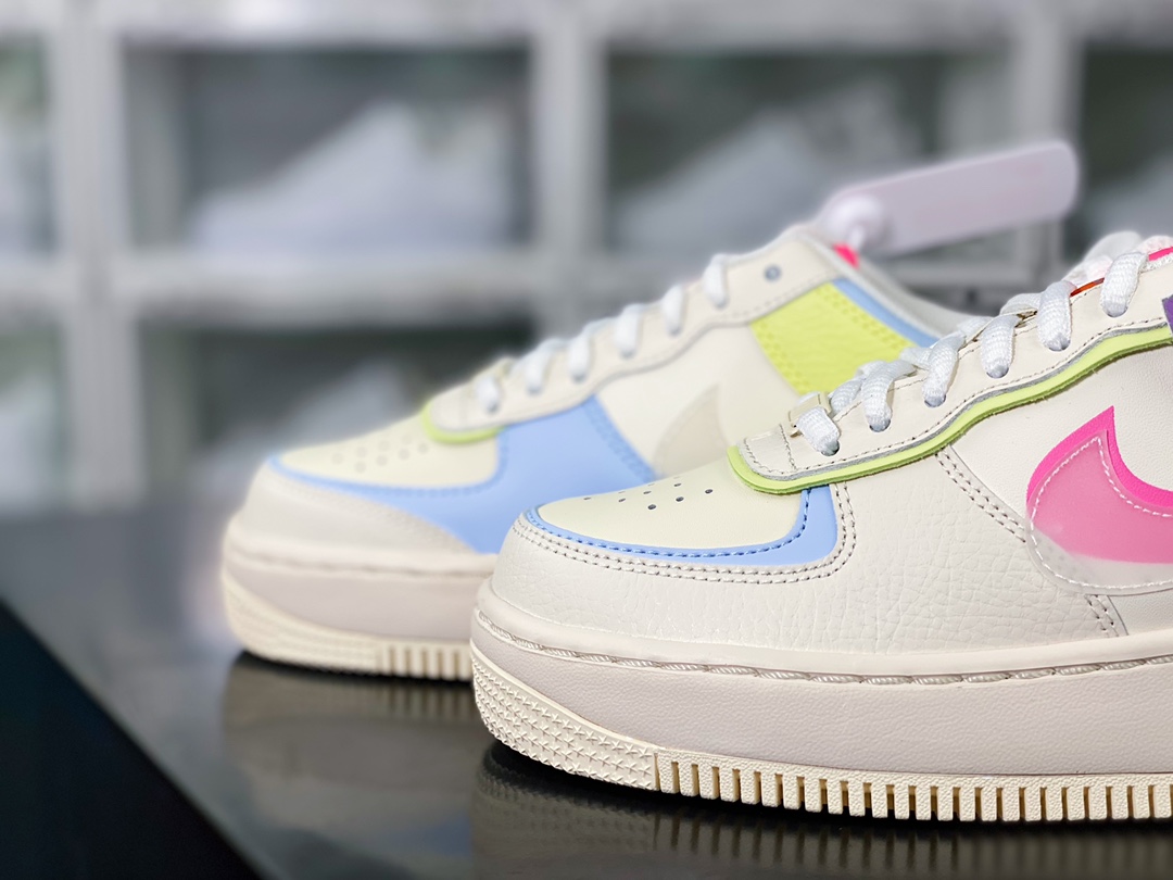 WMNS Air Force 1 Shadow ”Beige Pale Ivory” Air Force One Sneakers ”Splicing Cream Yellow Taro Purple Pink Orange 3M” CU3012-164