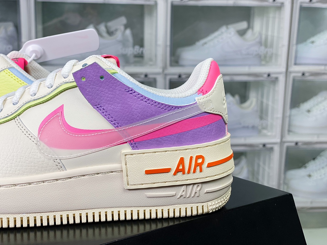 WMNS Air Force 1 Shadow ”Beige Pale Ivory” Air Force One Sneakers ”Splicing Cream Yellow Taro Purple Pink Orange 3M” CU3012-164