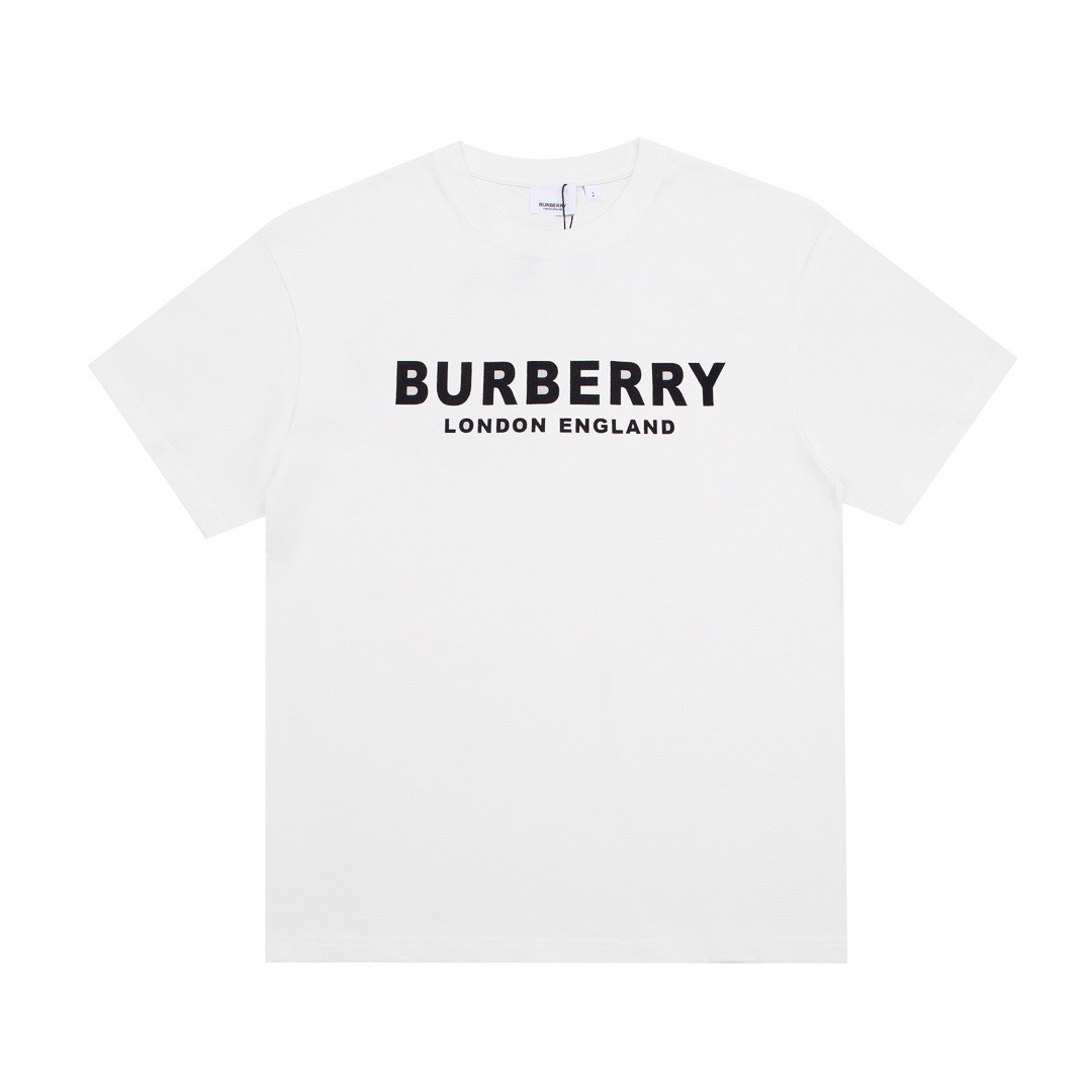 巴宝莉/Burberry 夏季新款 徽标字母印花圆领短袖T恤