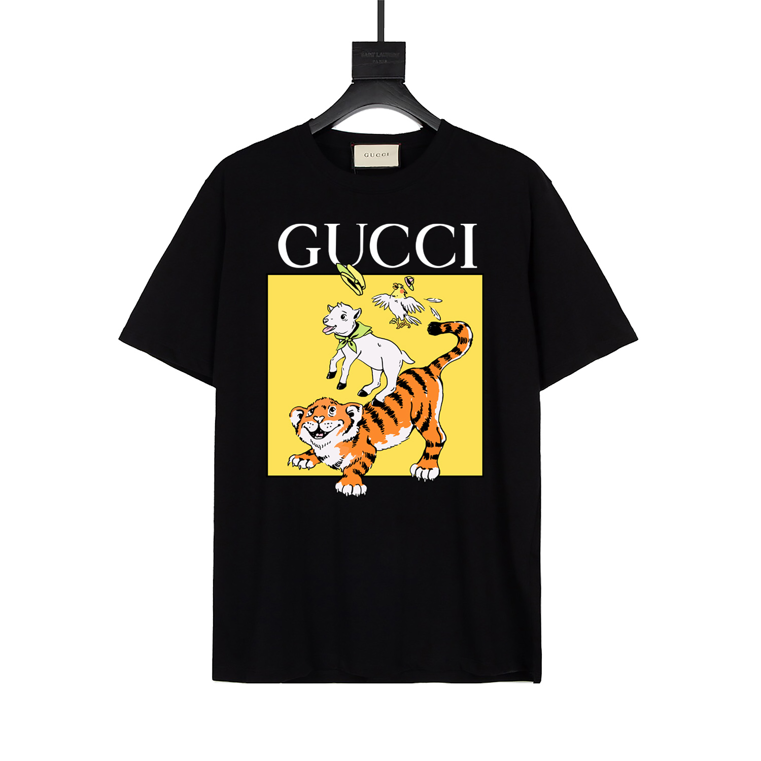 gucci古驰20ss新品 G家爆款经典短袖来袭，动物系列 上身童趣好看百搭 定制260g纯棉 独家推荐款，男女必备 款号：2573 颜色：黑白 米杏 码数：SMLXL