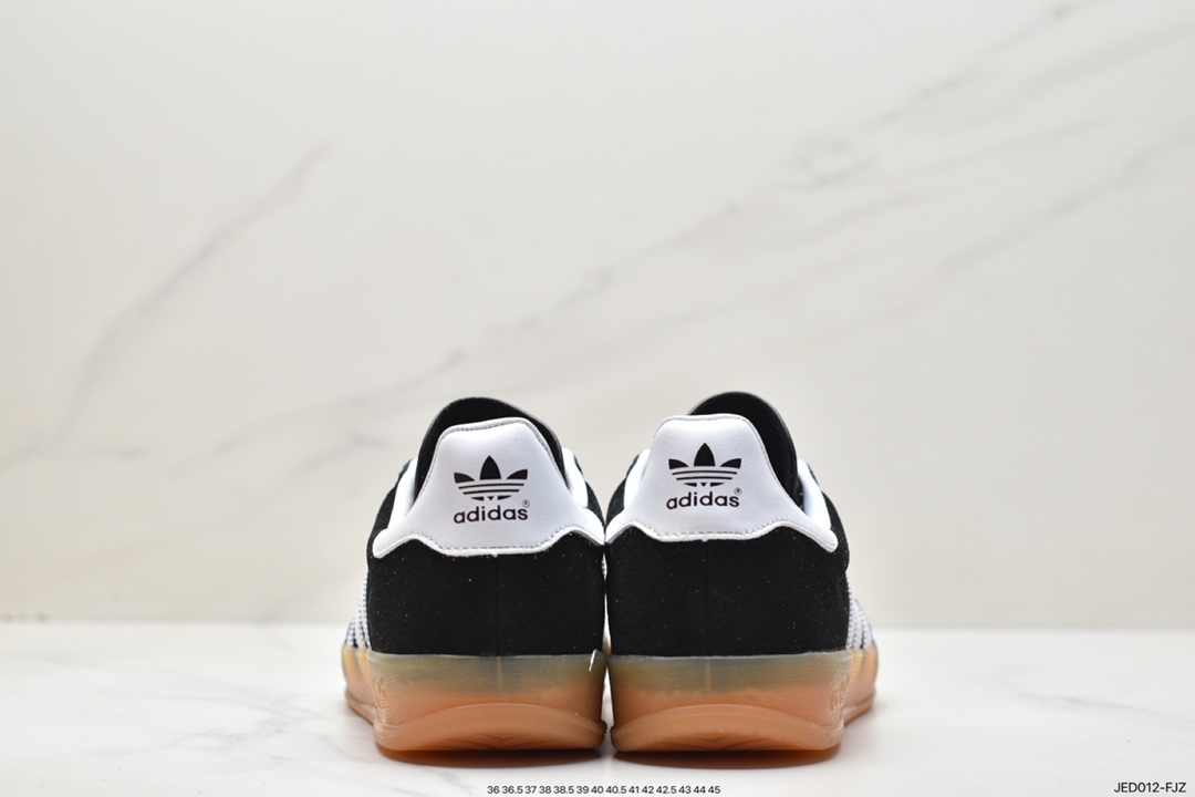 Adidas Originals Gazelle Indoor Black and White Clover Retro Casual Sports Shoes HO6259