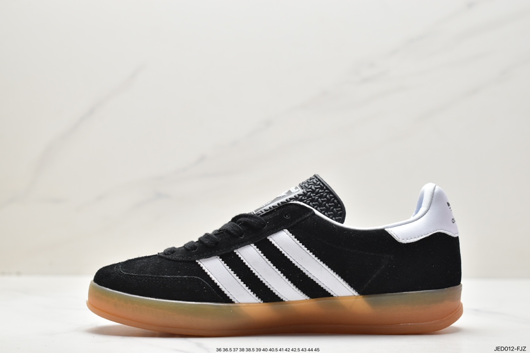 Adidas Originals Gazelle Indoor Black and White Clover Retro Casual Sports Shoes HO6259