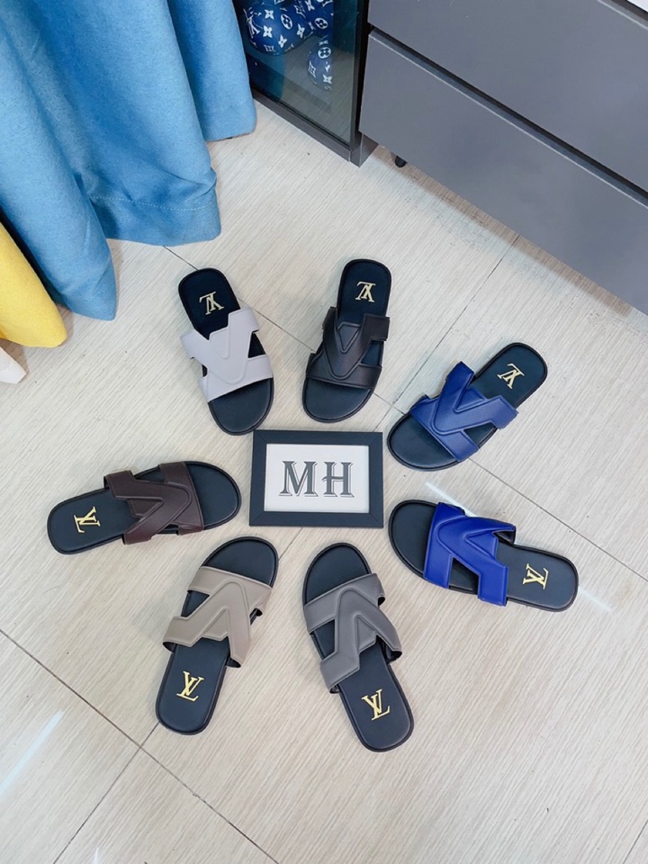 Factory price [LV] multi-color new men's slippers, original top quality version, original special pe