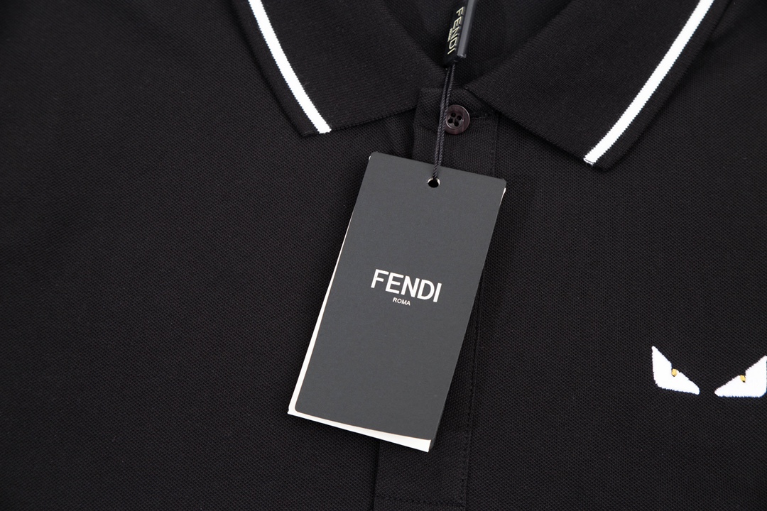 FENDI 1980s Inspired Upgrade: Black Polo-CLO for Men and Women - 图片 3
