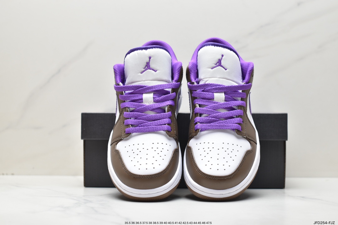 Jordan 1 Retro Low ”Palomino” Brown, White and Purple AJ1 553558-215