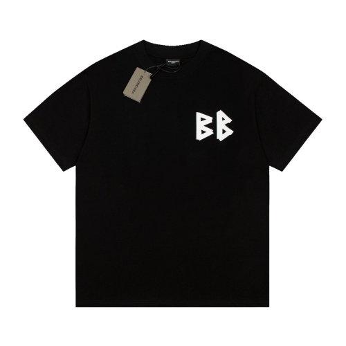 Balenciaga Double B Print Short Sleeve T-Shirt Loose Fit - Black 1 Balenciaga Double B Print Short Sleeve T-Shirt Loose Fit - Black