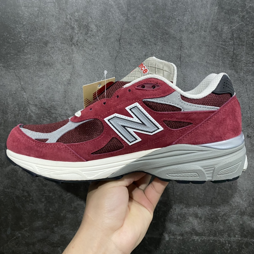 OG pure original New Balance Teddy Made series NB990v3 retro American-made running shoes wine red M990TF3