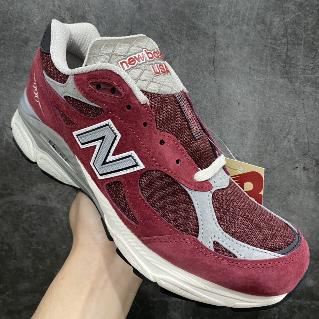 OG pure original New Balance Teddy Made series NB990v3 retro American-made running shoes wine red M990TF3