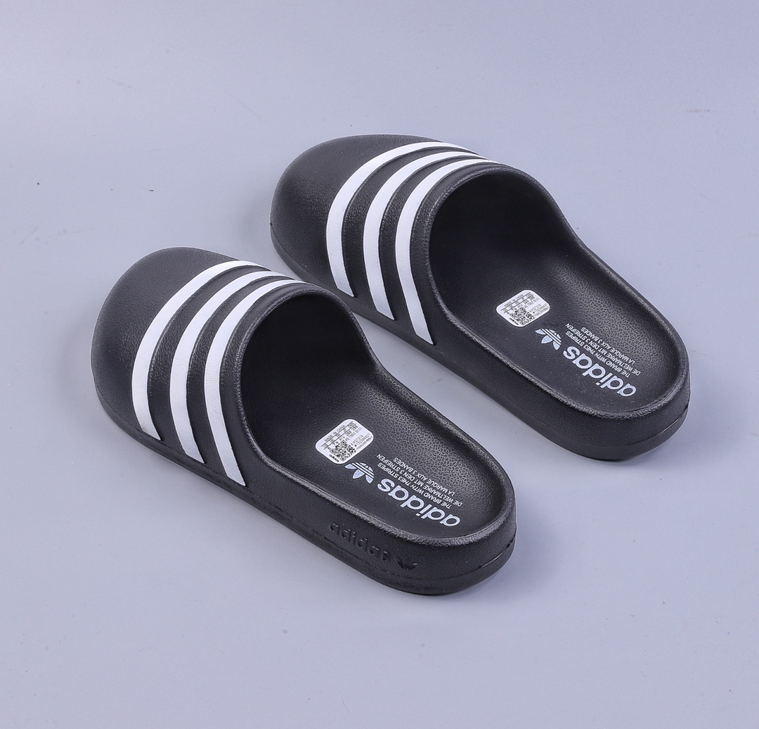 Adidas/clover adiFOM adilette black and white Baotou men and women bread slippers sandals HQ7218