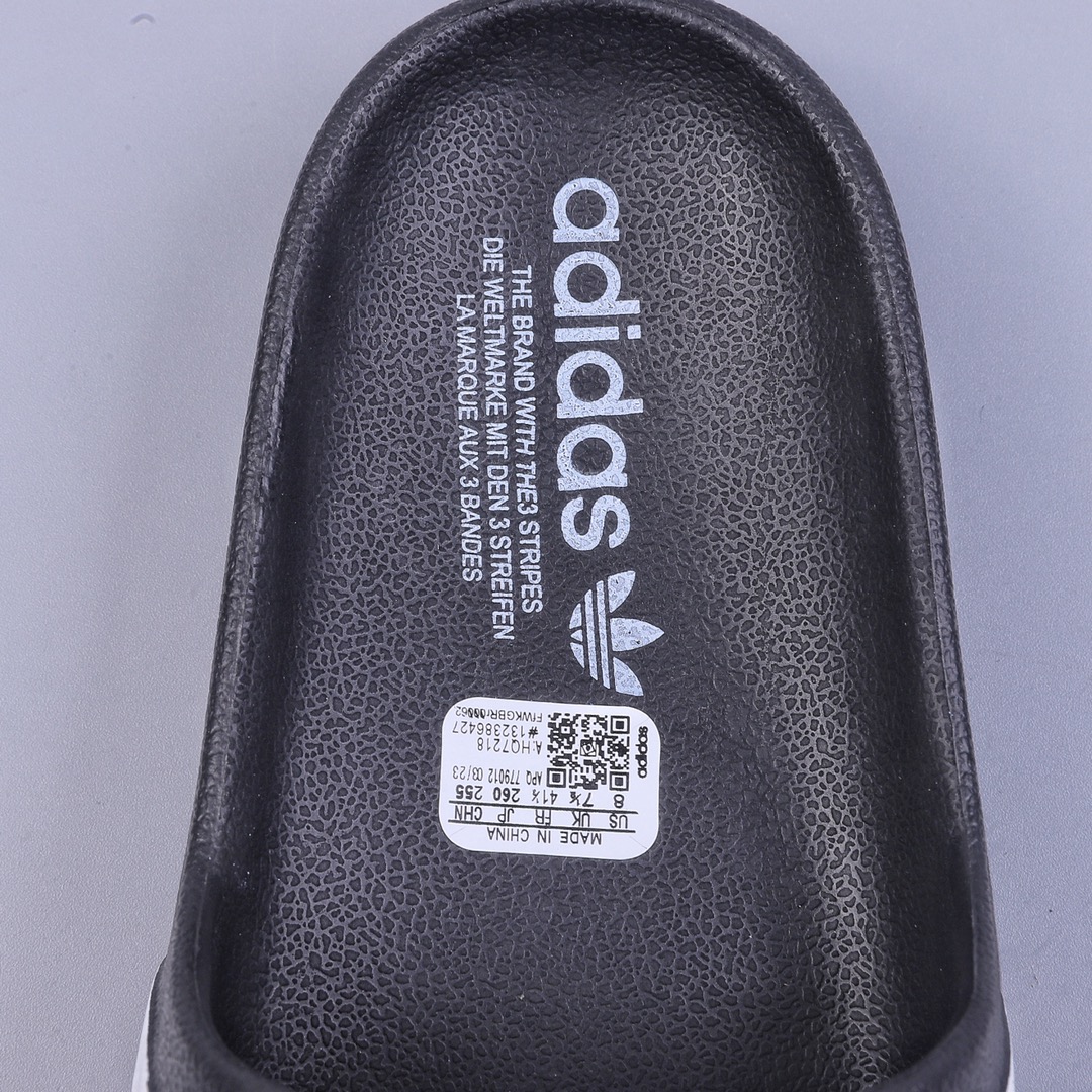 Adidas/clover adiFOM adilette black and white Baotou men and women bread slippers sandals HQ7218