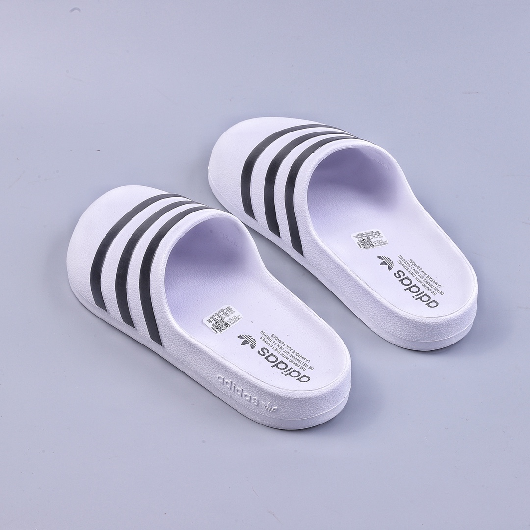 Adidas/clover adiFOM adilette black and white Baotou men and women bread slippers sandals HQ7219