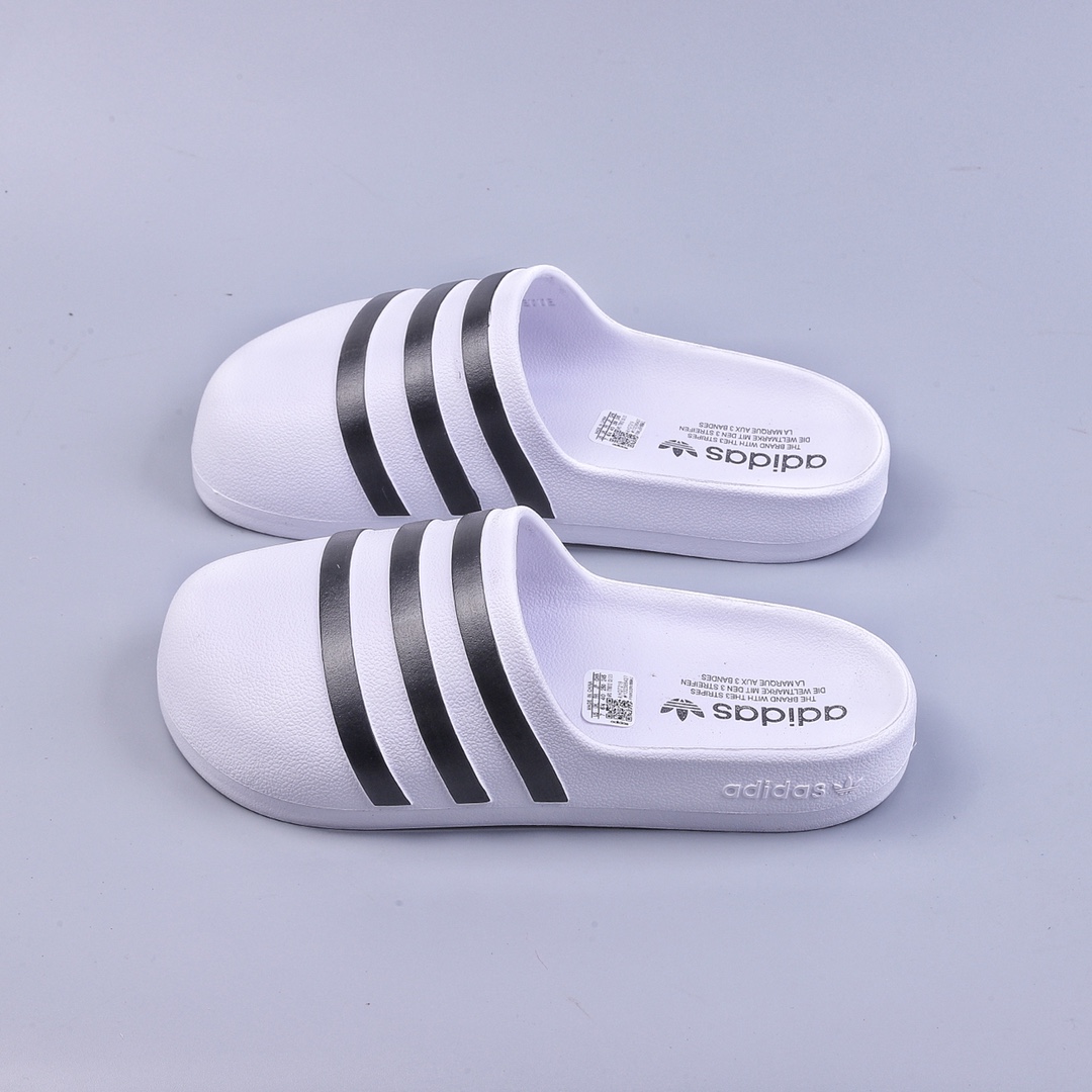 Adidas/clover adiFOM adilette black and white Baotou men and women bread slippers sandals HQ7219