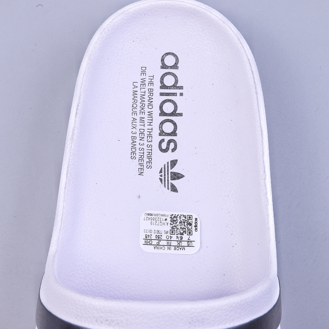 Adidas/clover adiFOM adilette black and white Baotou men and women bread slippers sandals HQ7219