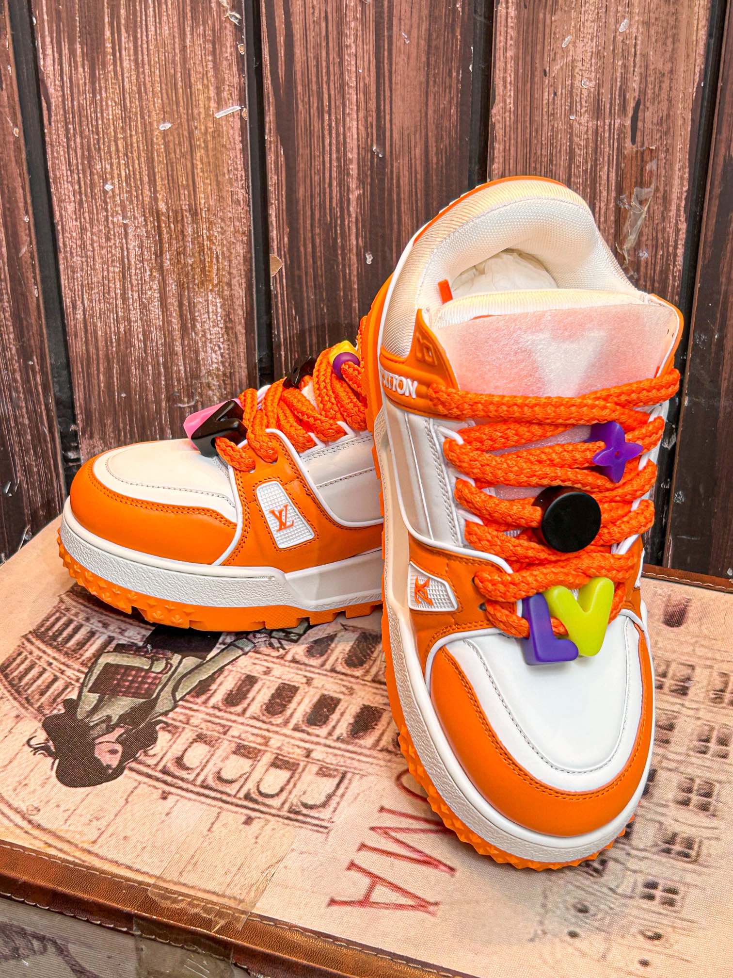 versión superior LV burro L casa 23 primavera y verano modelos de pasarela gordo Trainer pan zapatos