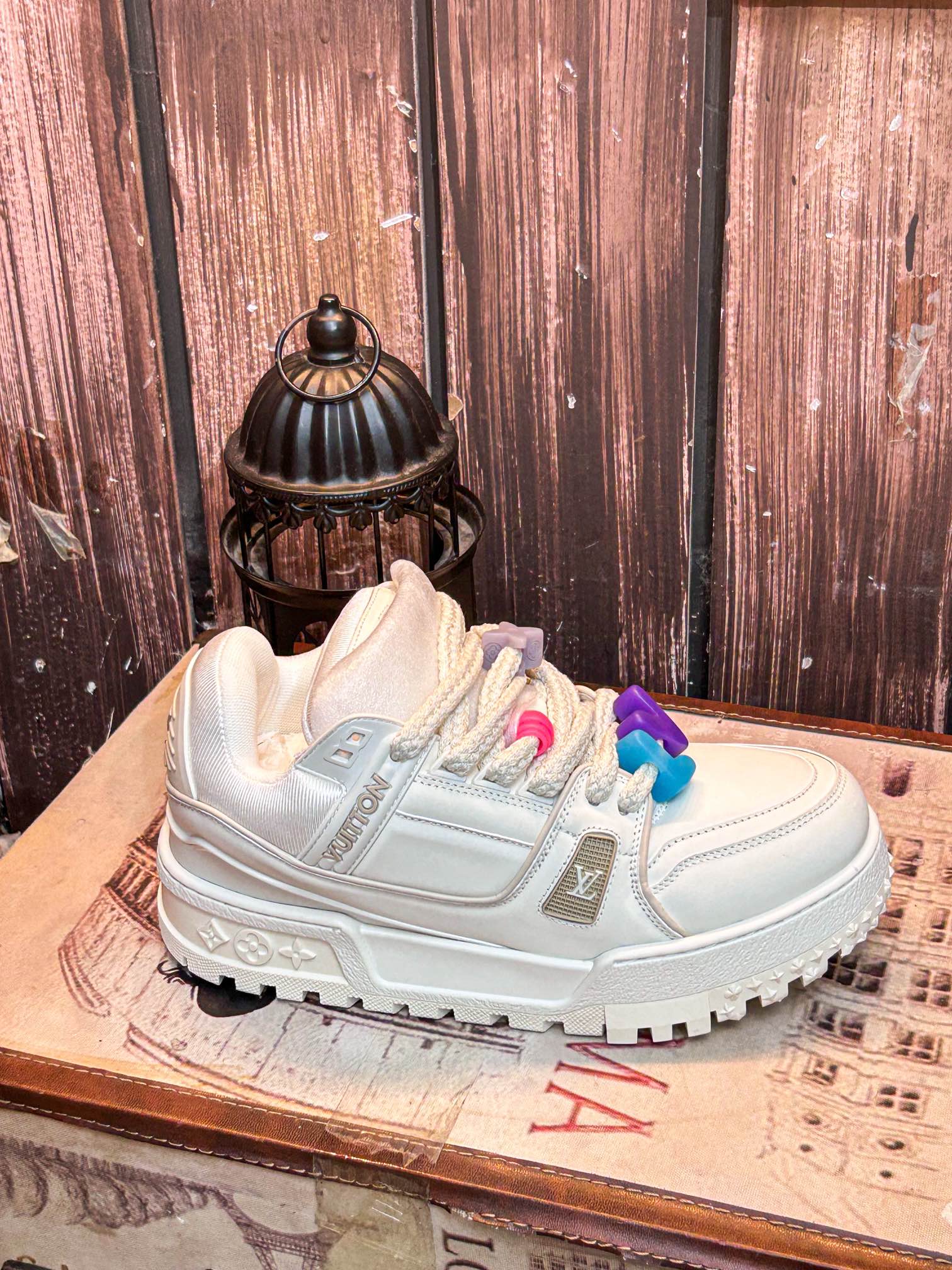 versión superior LV burro L casa 23 primavera y verano modelos de pasarela gordo Trainer pan zapatos