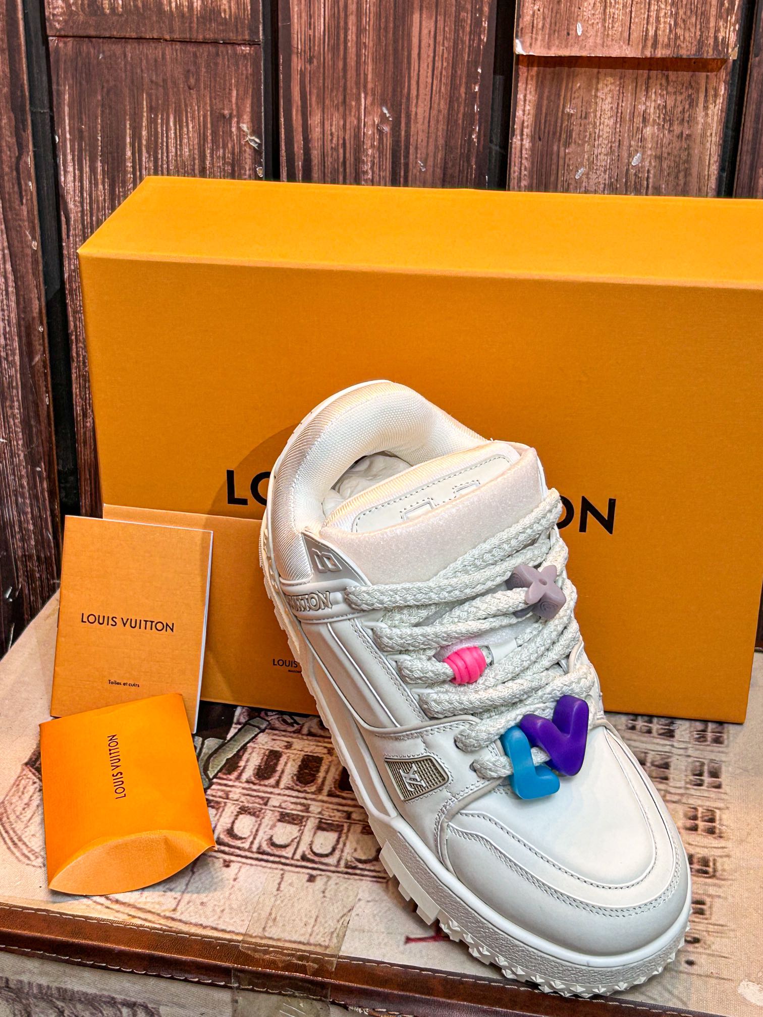 versión superior LV burro L casa 23 primavera y verano modelos de pasarela gordo Trainer pan zapatos