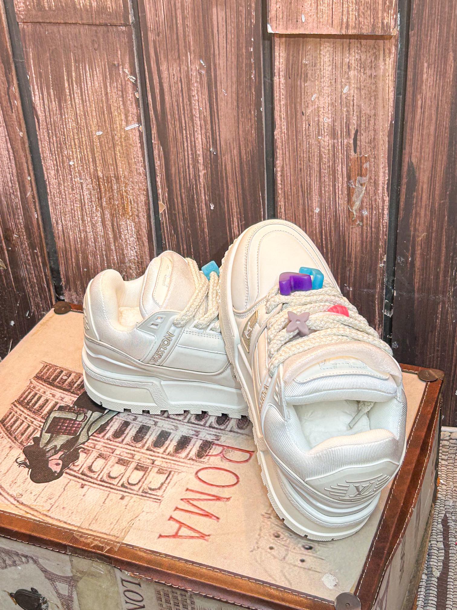 versión superior LV burro L casa 23 primavera y verano modelos de pasarela gordo Trainer pan zapatos