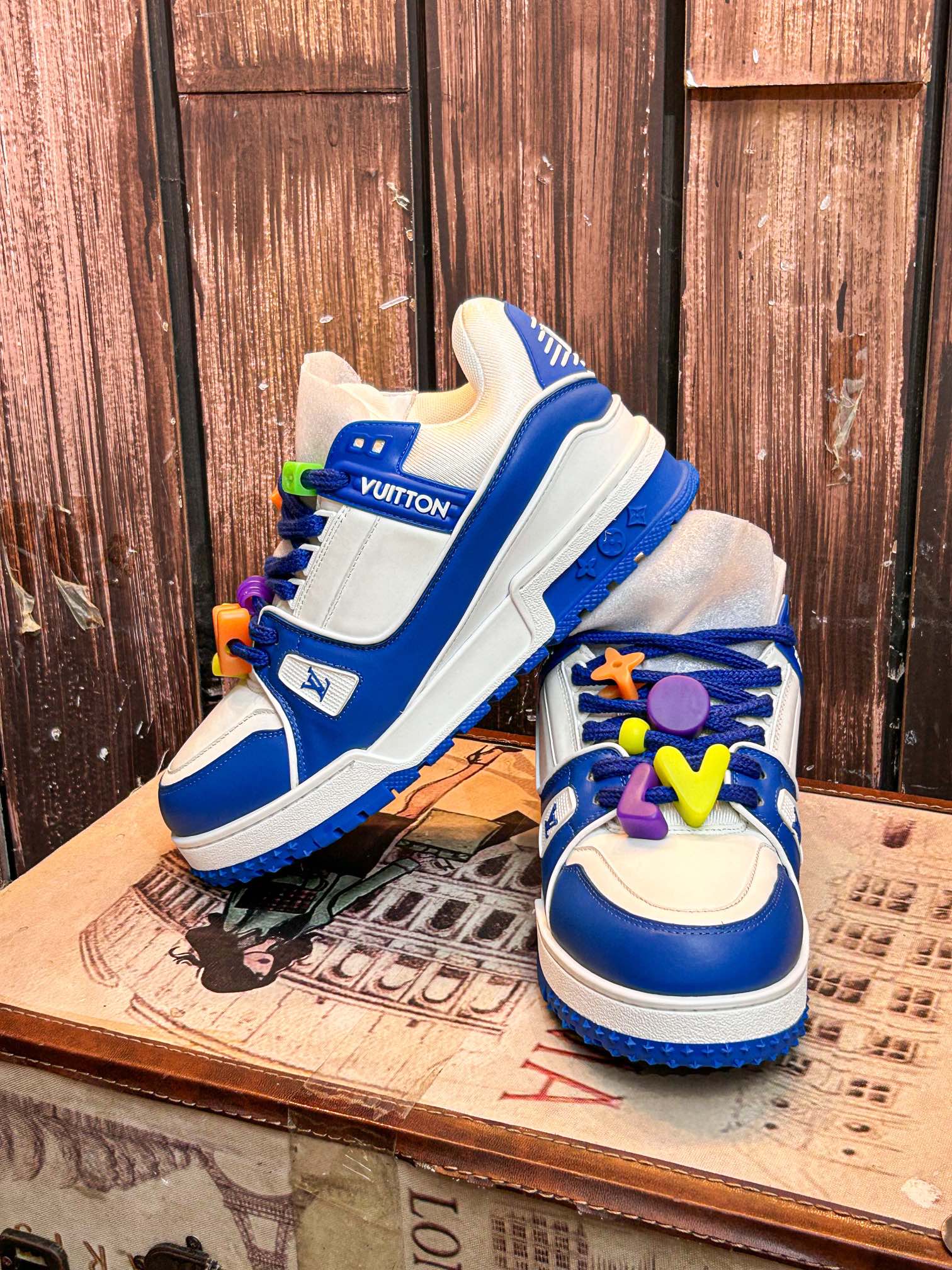versión superior LV burro L casa 23 primavera y verano modelos de pasarela gordo Trainer pan zapatos